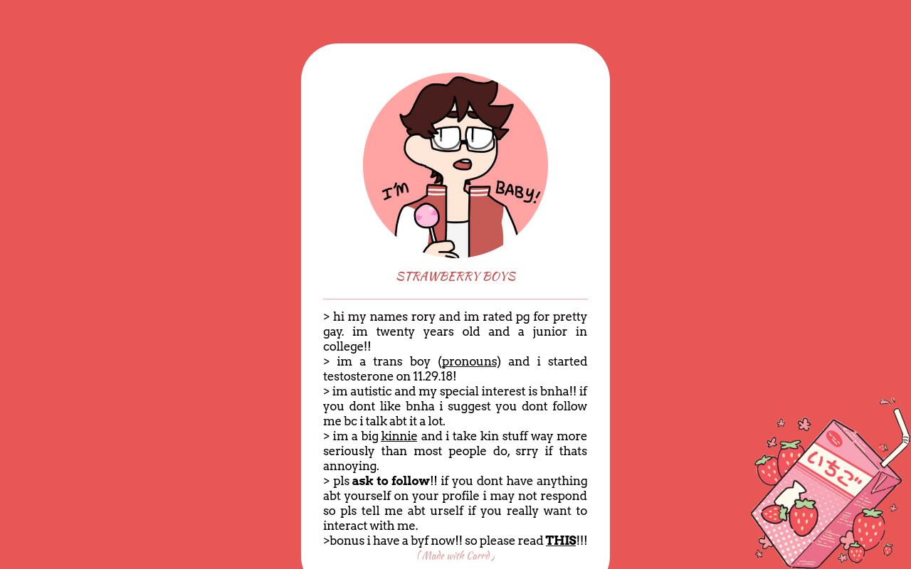 Carrd profile picture for @strawberries
